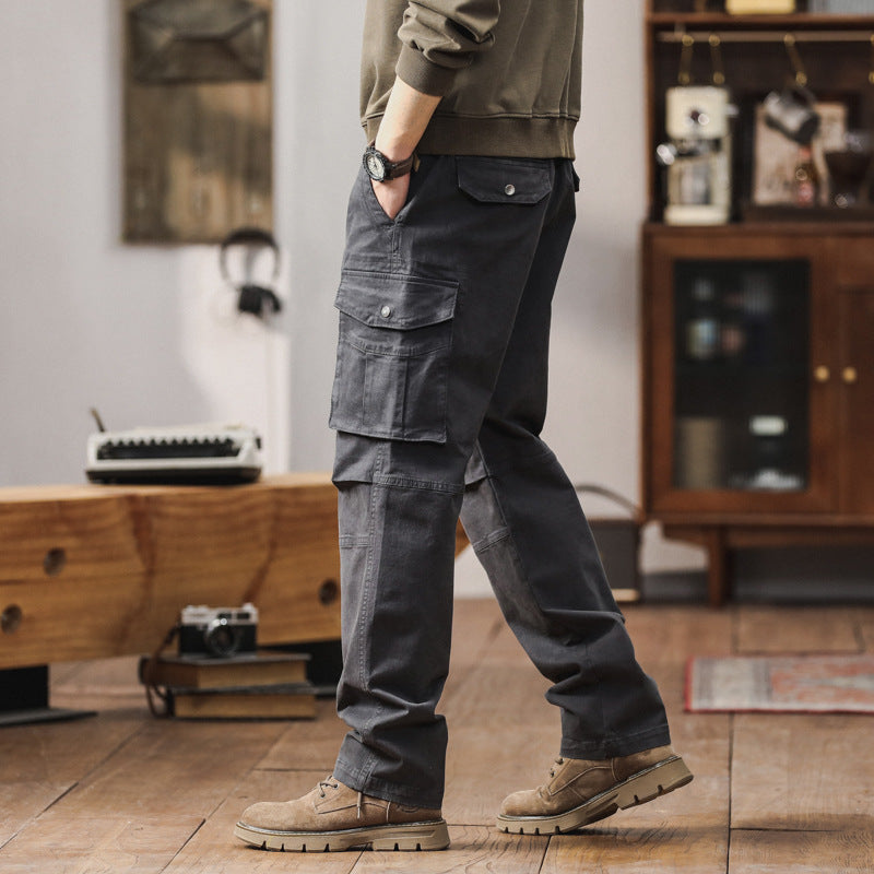 Herren Cargo-Hose im Utility-Stil mit Elastikbund, Kordelzug und Mehrfach-Taschen Mune Fashion