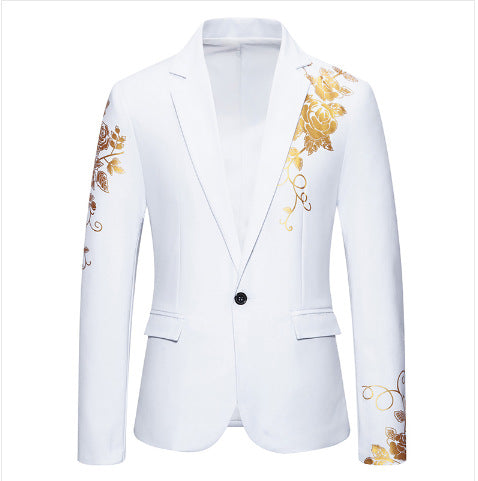 Men's elegant tailored tuxedo blazer with floral embellishment Mune Fashion
