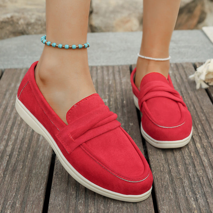 Women's elegant suede-look loafers with padded comfort insole Mune Fashion