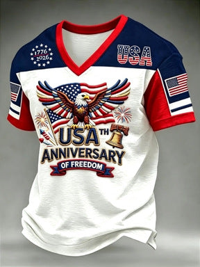 Unisex v-neck retro style jersey with Uruguay crest and flag patches Mune Fashion