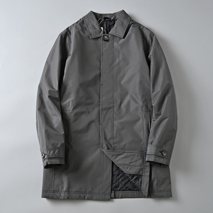 Men Water-repellent Lightweight Cotton Coat in Classic Mac Cut with Concealed Button Placket Mune Fashion