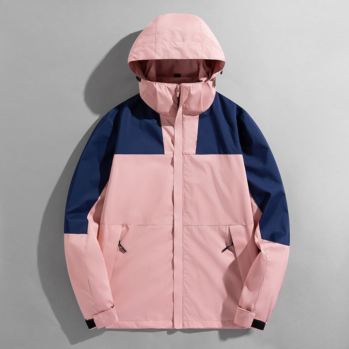 Men's three-layer shell jacket with welded seams adjustable hood and windproof front Mune Fashion