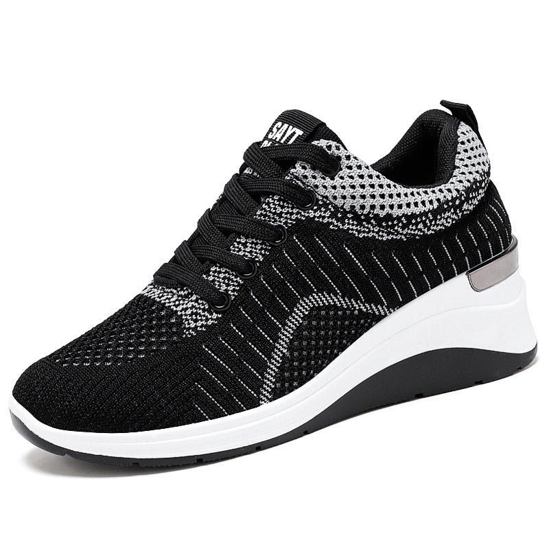 Women's knitted wedge sneaker with breathable knitted upper material, padded comfort insole and non-slip profile sole Mune Fashion