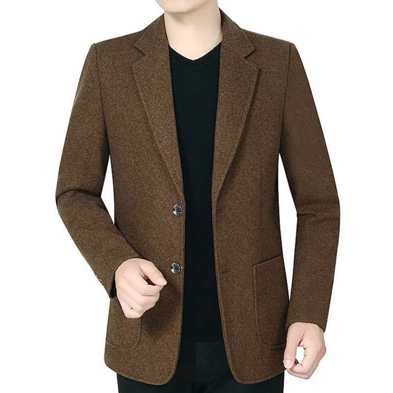 Men's Tailored Wool Blend Blazer in Casual Style with Patch Pockets Mune Fashion