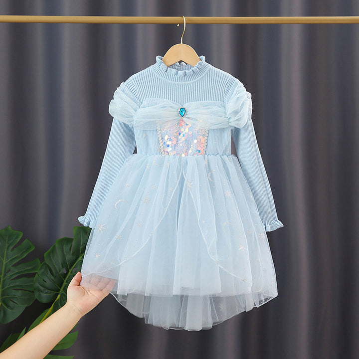 Girls festive tulle dress with sparkling appliqués Mune Fashion