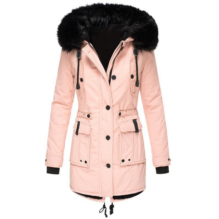 Women's padded parka with removable faux fur hood, tailored silhouette and utility pockets Mune Fashion