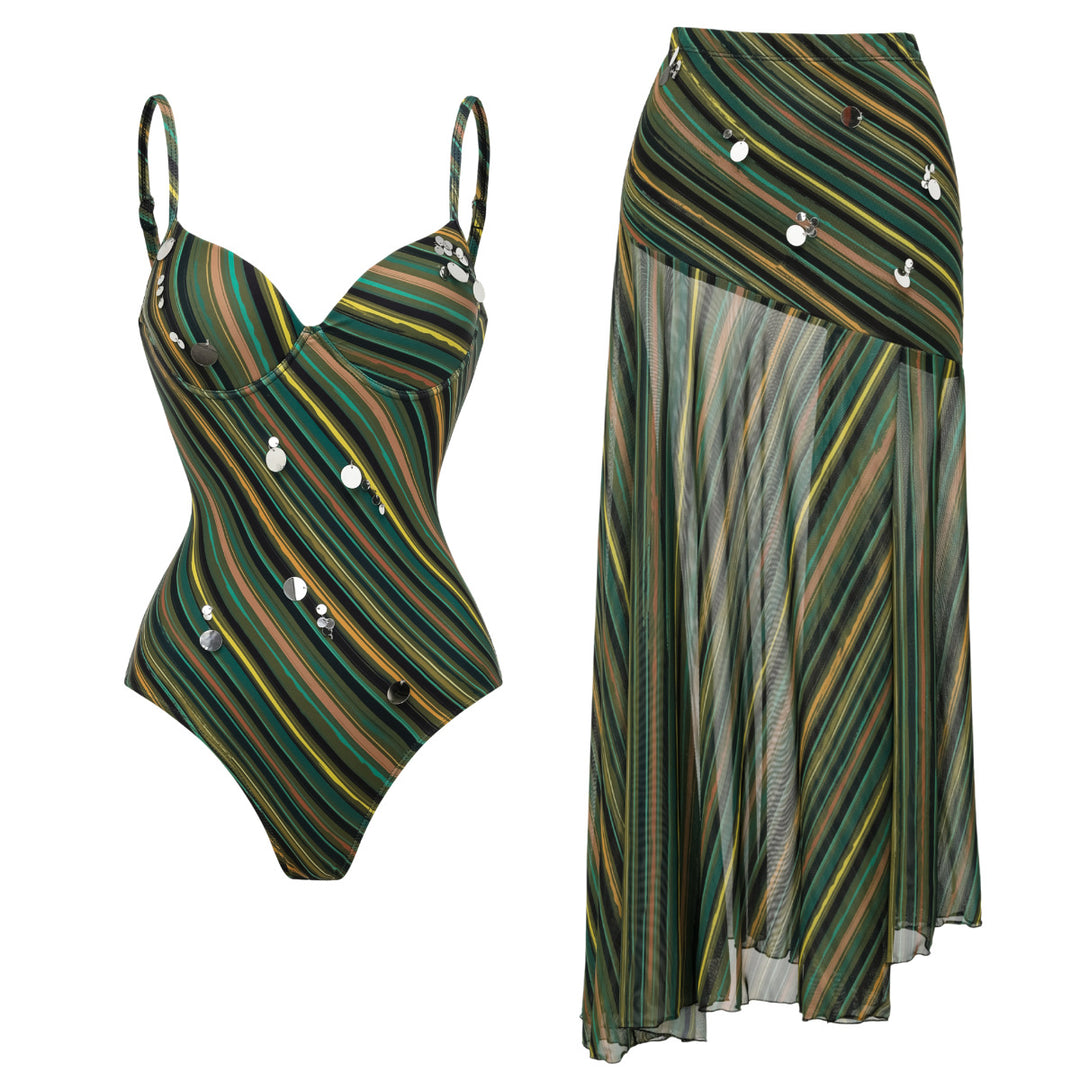 Women's elegant swimsuit with matching beach skirt Mune Fashion