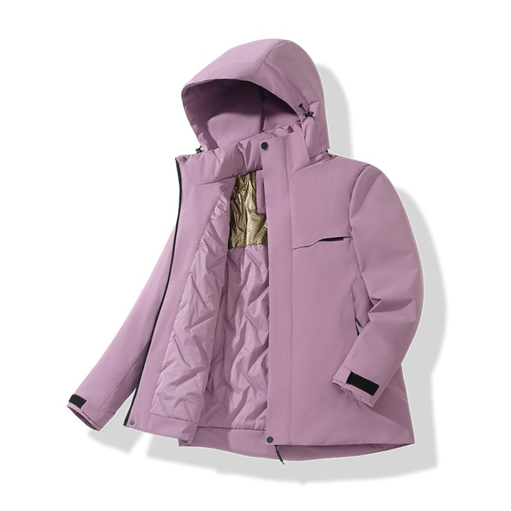 Men Water-repellent Thermal Parka with Hood, Quilted Interior & Hidden Zipper Mune Fashion