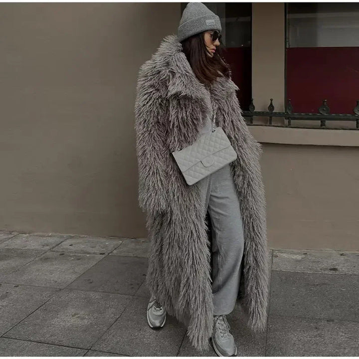Women's Long Faux Fur Coat Mune