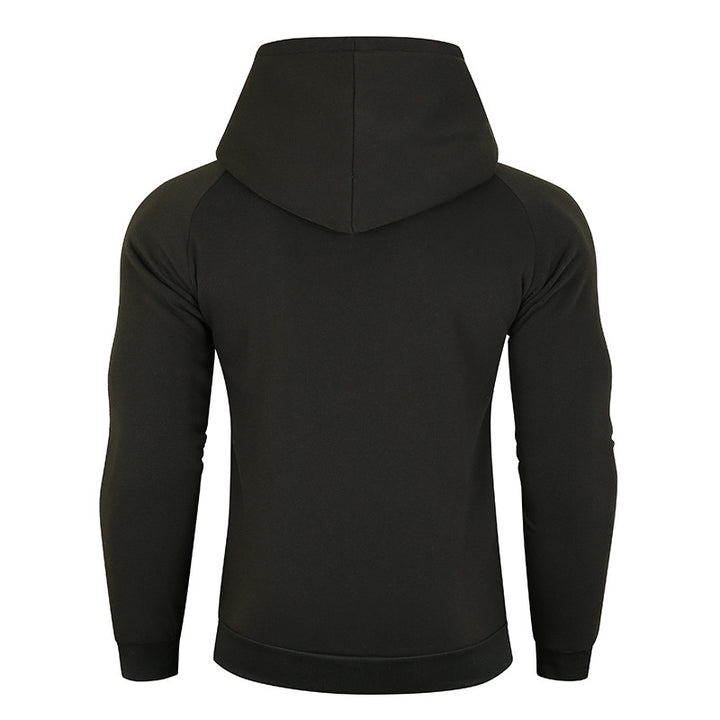 Men's nan asymmetrical hoodie with wrap collar and concealed button placket, slim sporty fit Mune Fashion