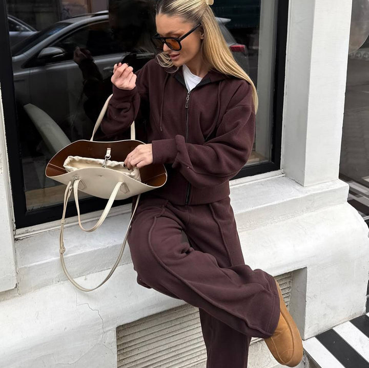 Women's Comfortable Fleece Hoodie and Couch Pants Mune Fashion