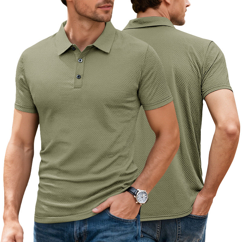 Men's nano structured micro jacquard polo shirt with slim fit and elastic comfort stretch Mune Fashion