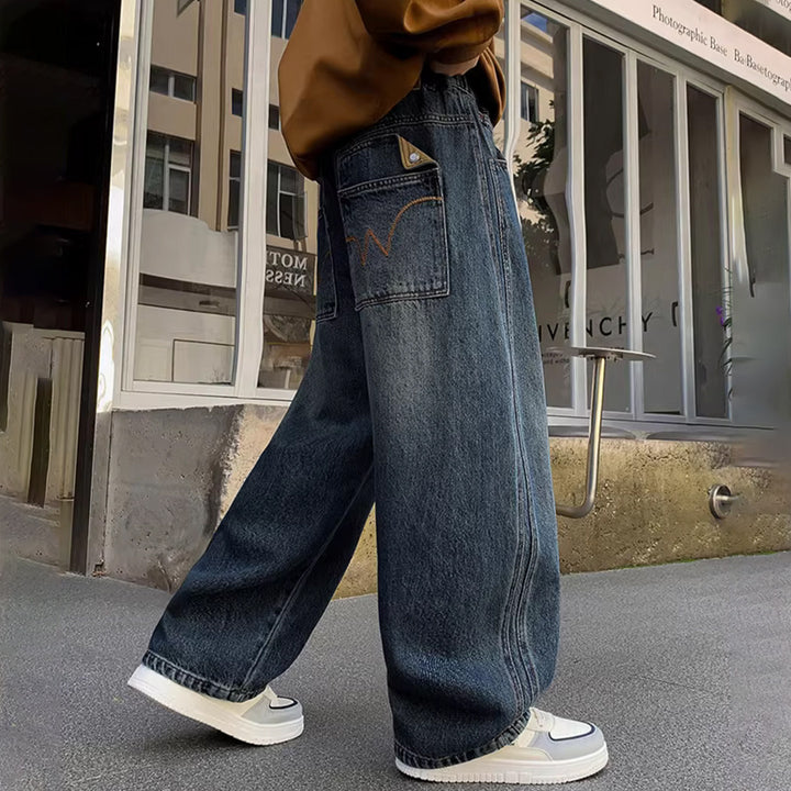 Women's Wide Jeans Pants with High Waist Mune Fashion