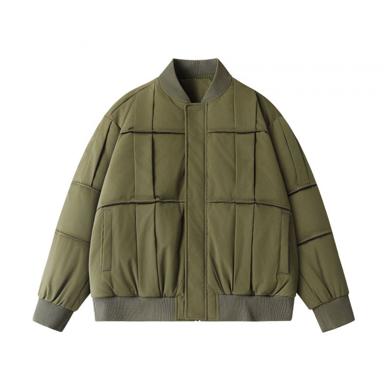 Unisex Boxy-padded Bomber jacket in oversized cut with ribbed hem and stand-up collar Mune Fashion