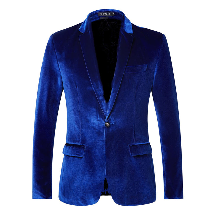 Men's custom tailored velvet blazer Slim Fit with single-breasted button placket and flap pockets Mune Fashion