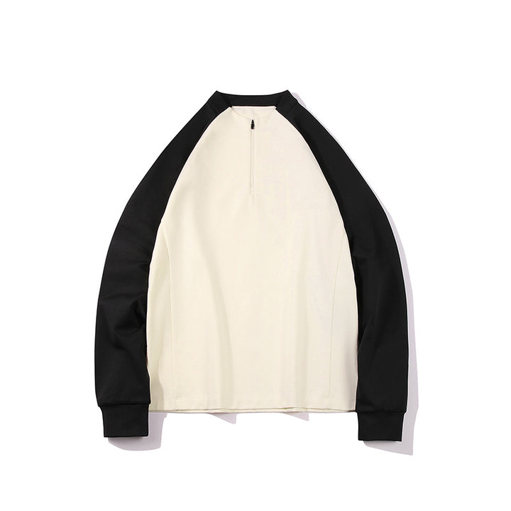 Herren Halbzip-Sweatshirt mit Raglanärmeln, Stehkragen und Kontrastärmeln Mune Fashion