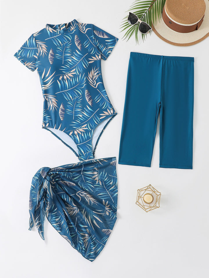 Women's Fashionable Rashguard with Combined Swim Shorts Mune Fashion