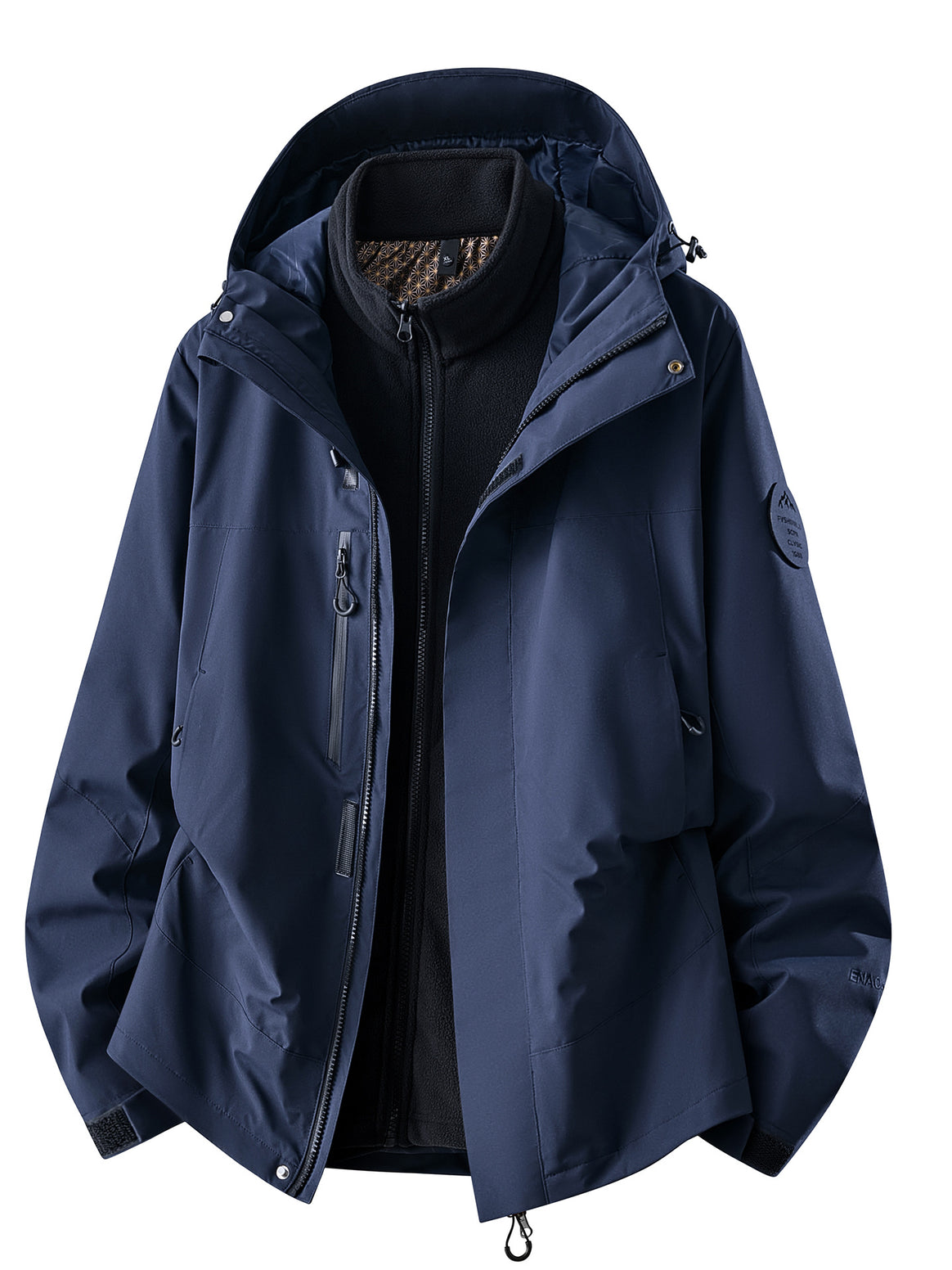 Men's waterproof outdoor jacket with removable fleece inner jacket Mune Fashion