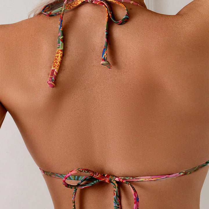 Women's triangle bikini with floral design and adjustable straps Mune Fashion 1781604719
