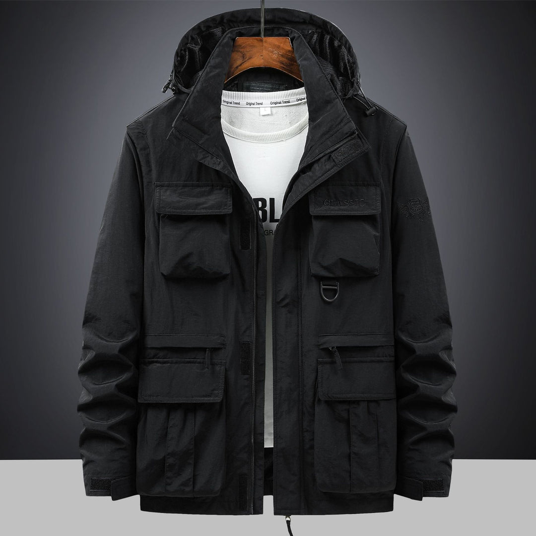 Men's modular utility parka with hood and multi-pocket cargo bags Mune Fashion