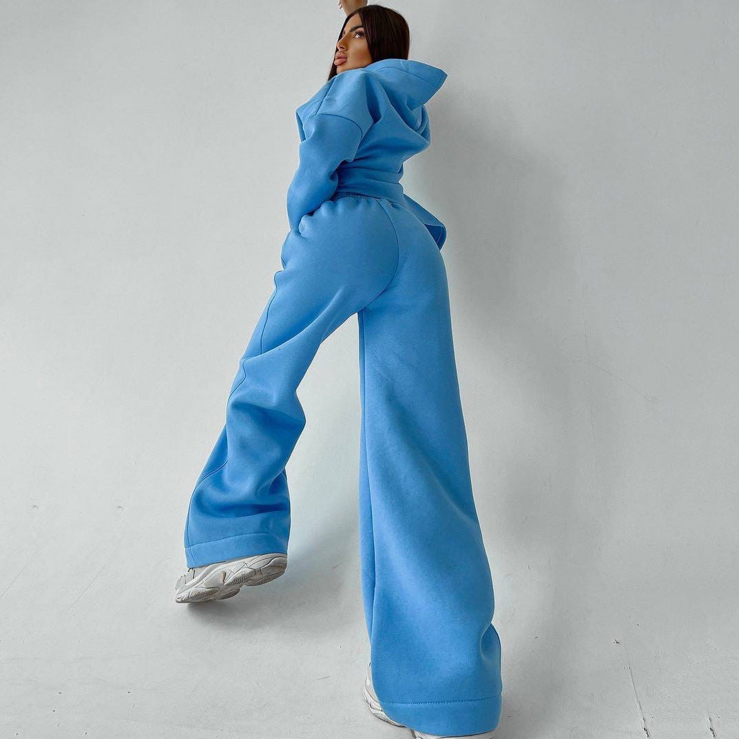 Women's soft oversized hoodie with wide flare jogger set Mune Fashion