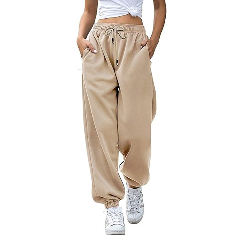 Ladies nan Cozy Sweat Palazzo Pants with high comfort waistband, integrated drawstring and gathered ankle cuffs Mune Fashion
