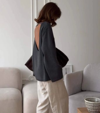 Women's chunky knit hoodie made of pure cotton with drawstring Mune Fashion