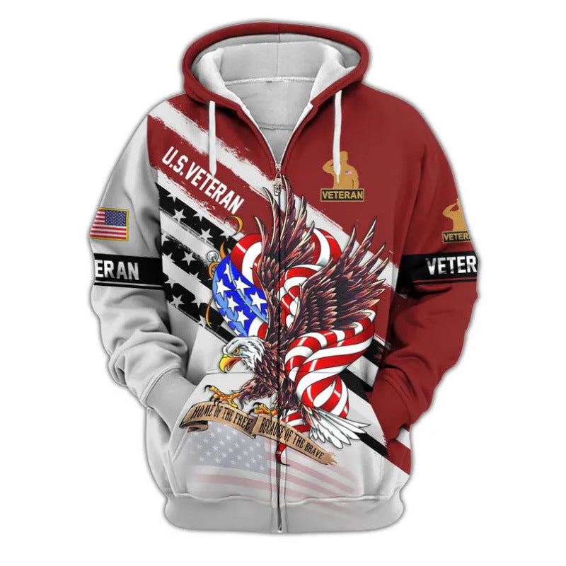 Men's hoodie with American veteran motif Mune Fashion