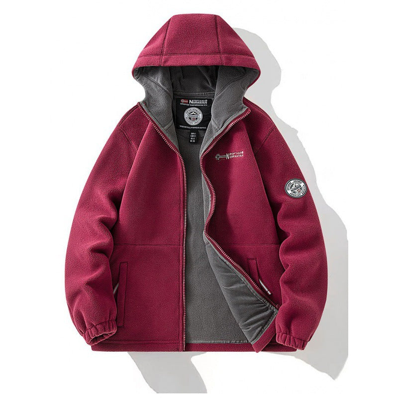 Men's fleece jacket with hood Mune Fashion