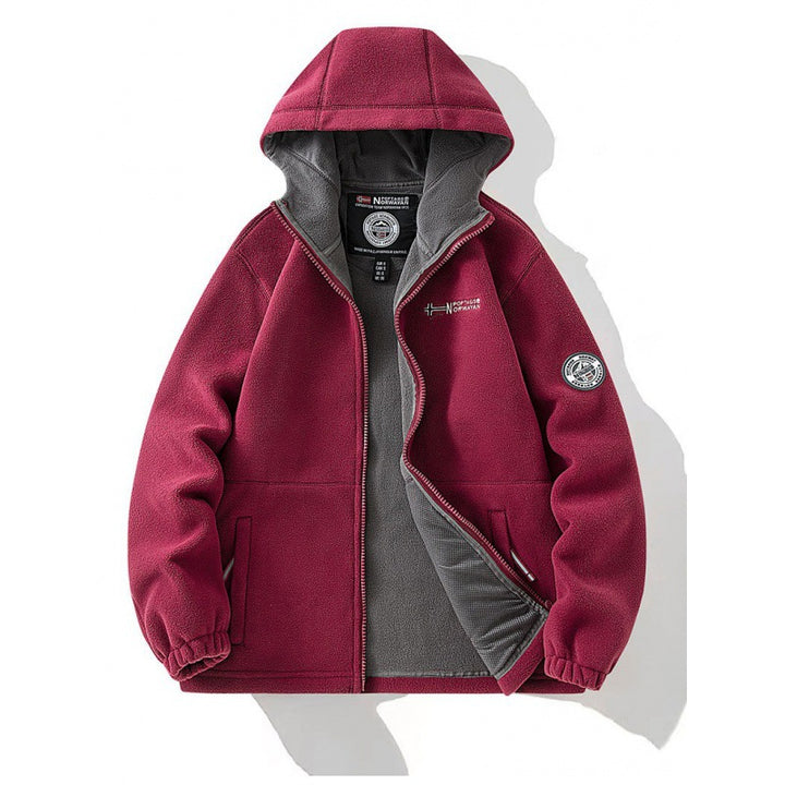 Men's fleece jacket with hood Mune Fashion