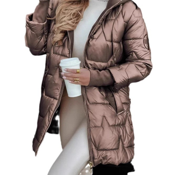 Women's quilted puffer coat with hood tailored silhouette and thermal insulation Mune Fashion