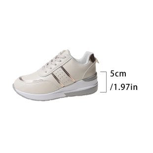 Women’s wedge sneaker with mid-high platform, padded comfort shaft and elastic side insert Mune Fashion