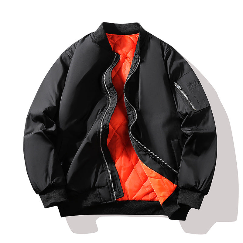 Men's Technical Bomber Jacket in Flight Style with Contrasting Lining Mune Fashion