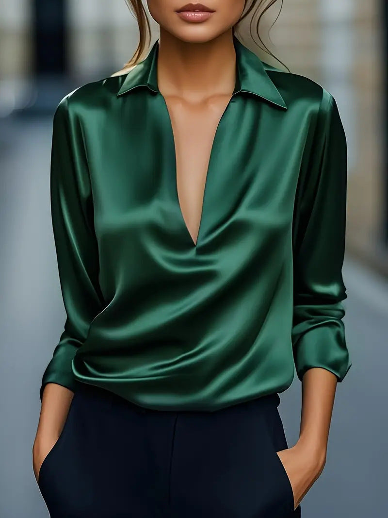 Women's Elegant and Silky Blouse Mune Fashion