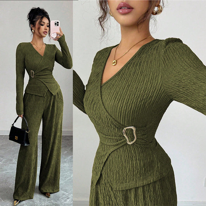 Women's Fashionable Jumpsuit with Wrap Look Mune Fashion