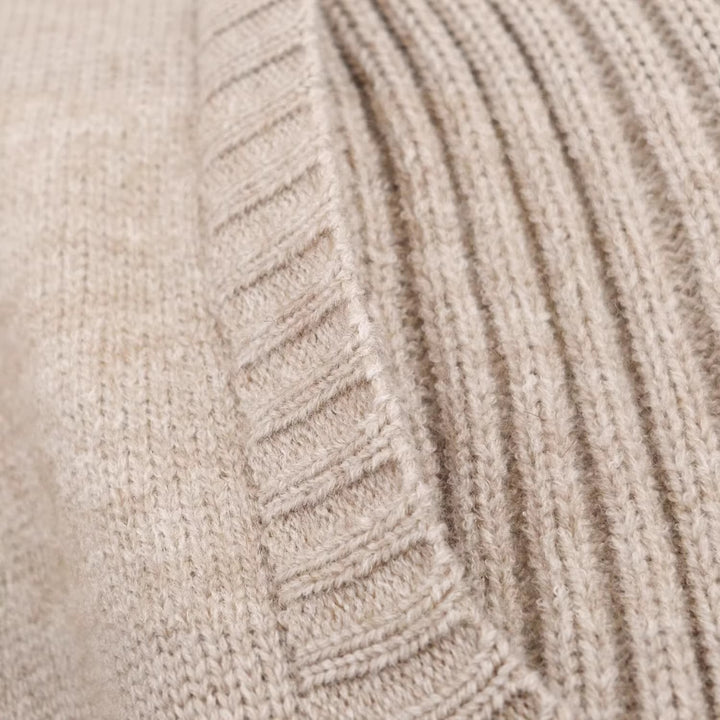 Women's knit cardigan with oversized sail collar and cable knit details Mune Fashion