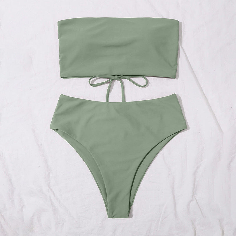 Women's bikini set with bandeau top and high-waisted bottom Mune Fashion