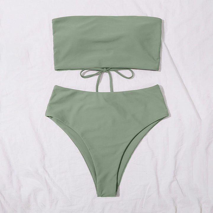 Women's bikini set with bandeau top and high-waisted bottom Mune Fashion