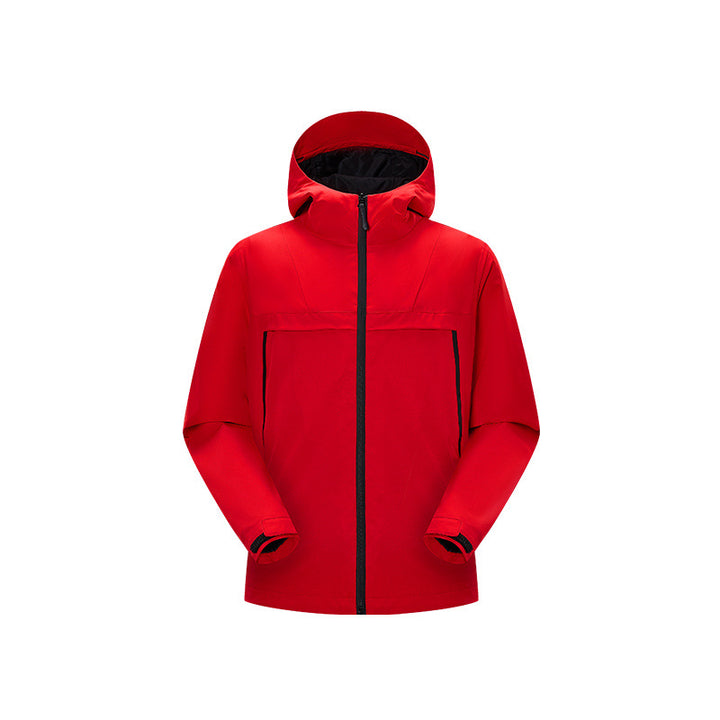 Men's Minimalistic Hybrid Rain Jacket with Stowable Hood and Breathable Membrane Mune Fashion