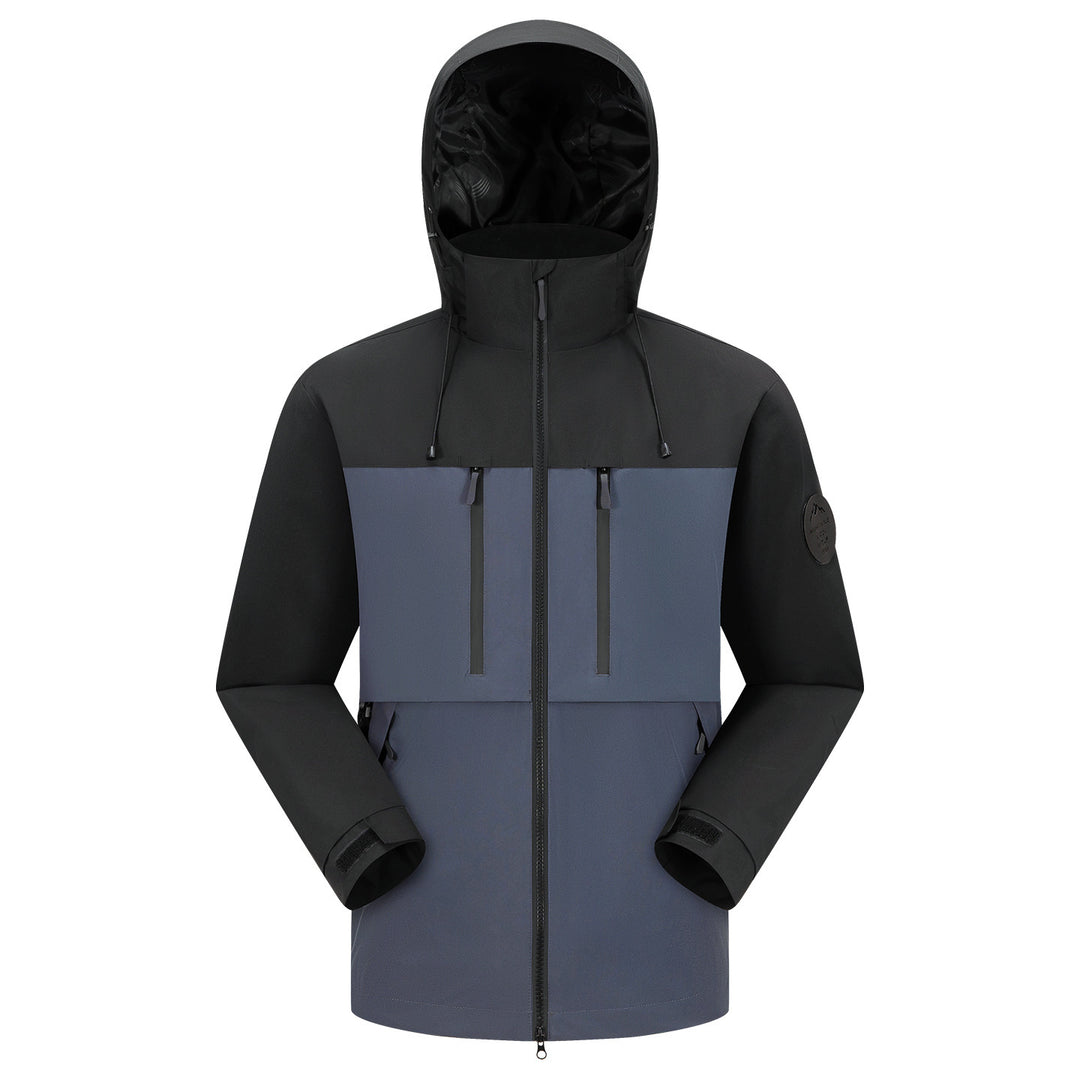 Men's Waterproof Breathable Softshell Outdoor Jacket with Adjustable Hood Mune Fashion