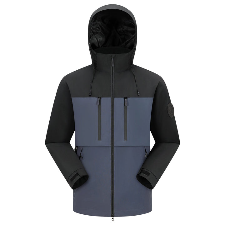 Men's Waterproof Breathable Softshell Outdoor Jacket with Adjustable Hood Mune Fashion