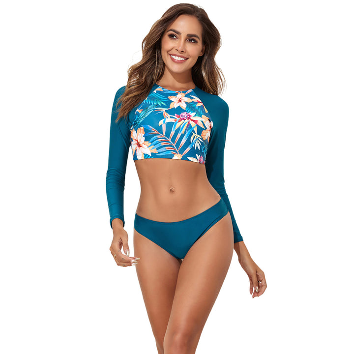 Women Sports Long Sleeve Bikini Set Mune Fashion