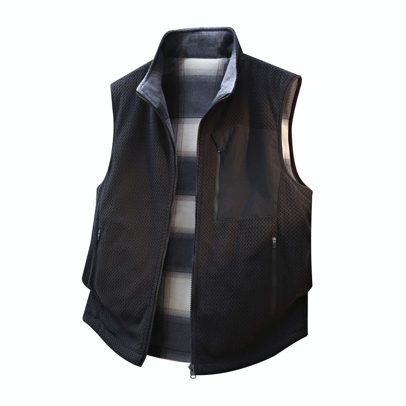 Men's kinetic micro quilted vest with high collar and water-repellent breast application Mune Fashion