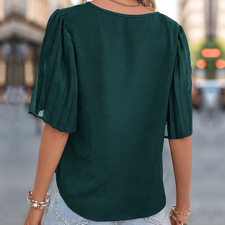 Women Modern Blouse with Ruffle Sleeves Mune Fashion