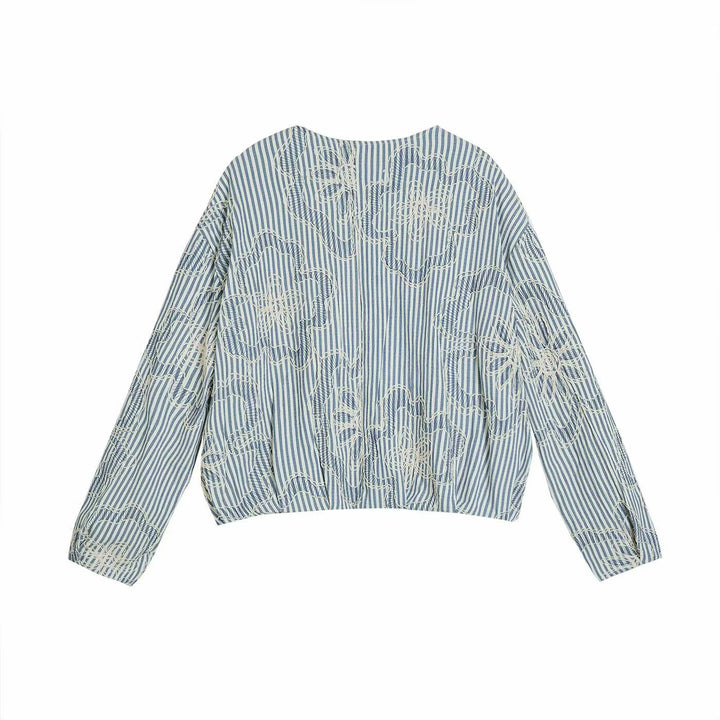 Women's 200+ striped embroidered blouson jacket with full zip Mune Fashion