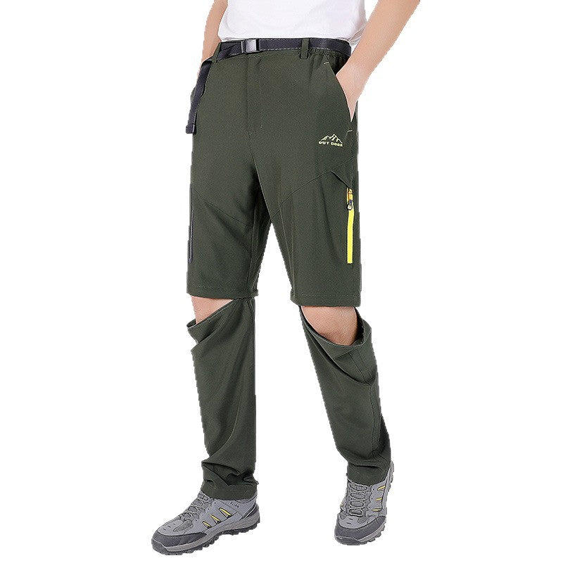 Men's trekking pants with detachable pant legs, water-repellent coating, and reinforced knee areas Mune Fashion