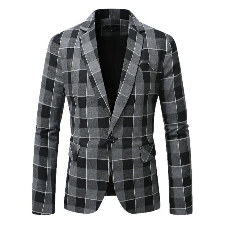 Men's tailored jacket with window check pattern, single-button closure and patch pockets Mune Fashion