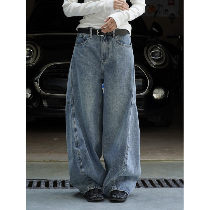 Women's Extra Wide Cargo Jeans in Baggy Style with Low Crotch and Cuffs