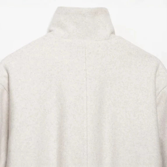 Women's Cropped Fleece Bomber Jacket with Stand-up Collar, Balloon Sleeves and Elastic Hem Mune Fashion