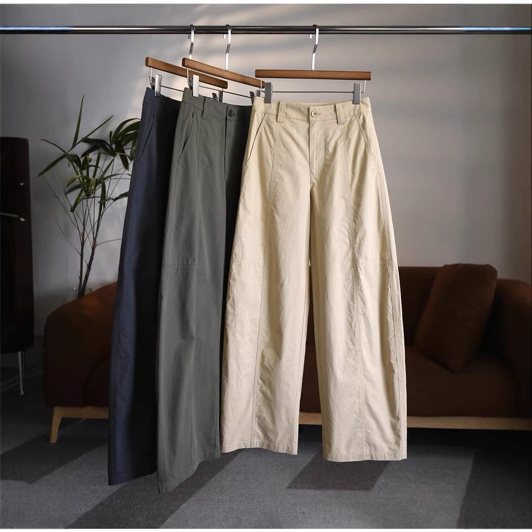 Ladies High Waisted Fabric Pants Mune Fashion